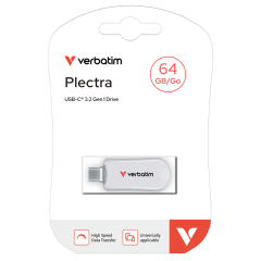 VERBATIM 30228  Plectra USB-C Flash Drive White 64GB