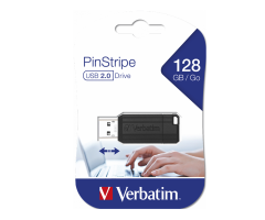 Verbatim 128GB Pinstripe Usb-A 2.0 Flash Bellek Siyah Renk(49071)