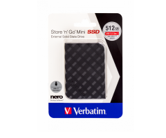 Verbatim 512GB Taşınabilir SSD Mini Store&go Usb 3.2 - 400MB/S-500MB/S Siyah Renk-(53236)