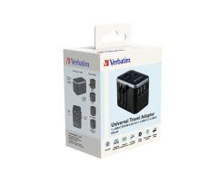 Verbatim Evrensel Seyahat Şarj Adaptörü UTA-04 61W PD3 3x Usb-A 2x Usb-C-(49546)