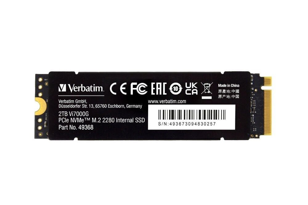 Verbatim 2TB Dahili M2 VI 7000  SSD PCIE Gen 4 6700MB/S - 7400MB/S-(49368)