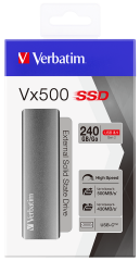 Verbatim 240GB Taşınabilir SSD Usb 3.2 - 400MB/S-500MB/S Gri Kablo Dahil-(47442)