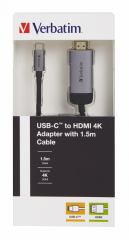 Verbatim Usb-C To Hdmi Adapter - Usb 3.1 Gen 1 / Hdmi 1.5M Cable(49144)