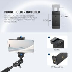 NEEWER UA057 22'' (55 cm) Mafsallı Magic Arm Süper Kelepçe ve Telefon Tutucu Kiti