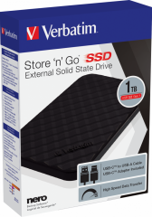 Verbatim 1TB Taşınabilir SSD Store&go Usb 3.2 - 400MB/S-500MB/S Siyah Renk-(53230)
