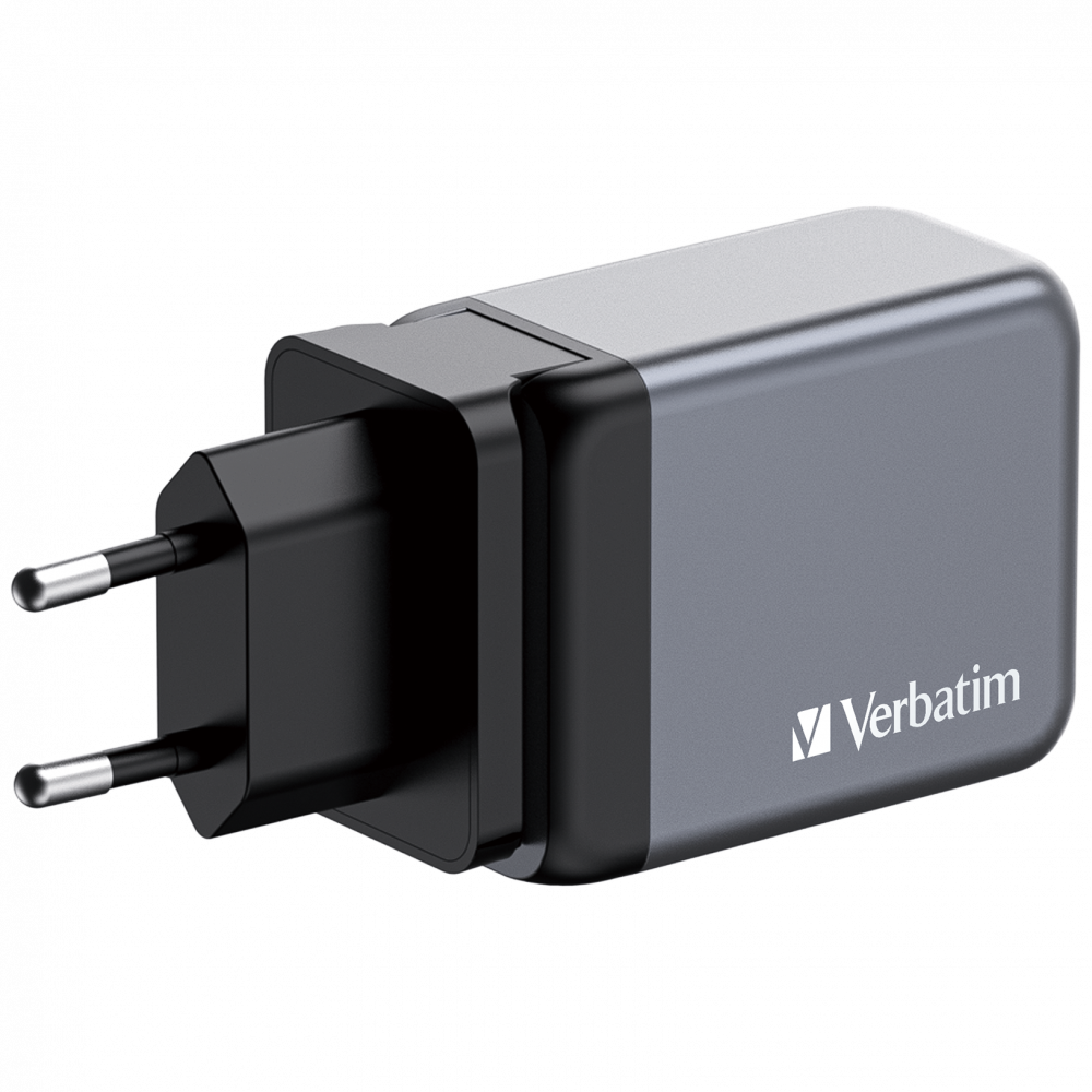 Verbatim 65W GAN Hızlı Şarj 3-Bağlantı Noktalı 2 x Usb-C® PD 65W / 1 x Usb-A QC 3.0-(32201)