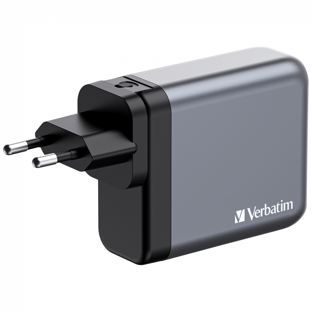 Verbatim 140W GAN Hızlı Şarj 4-Bağlantı Noktalı 2 x Usb-C PD 140W / 1 x USB-C PD 20W / 1 x USB-A QC 3.0-(32203)