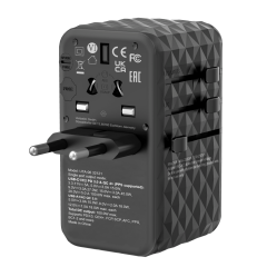 Verbatim 100W GAN 3 Evrensel Seyahat Adaptörü  2x Usb-C PD ve QC 4+ 2 x Usb-A QC 3.0-(32121)