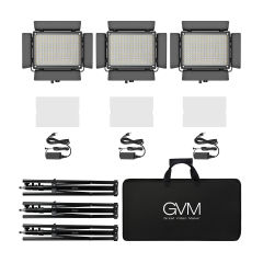 GVM 880RS Studio Light BI Color & RGB Video Light Panel 3-Light Kit