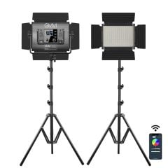 GVM 880RS Studio Light BI Color & RGB Video Light Panel 2-Light Kit