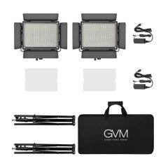GVM 880RS Studio Light BI Color & RGB Video Light Panel 2-Light Kit
