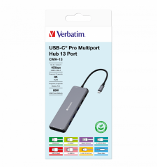 Verbatim 13 Port Usb C Bağlantılı Çoklayıcı Hub 2 x HDMI, 1 x Dis-Port,1x RJ45, 3xUsb-A 3.2 Gen1 ,1xUsb-A 3.2 Gen2,2 (32153)