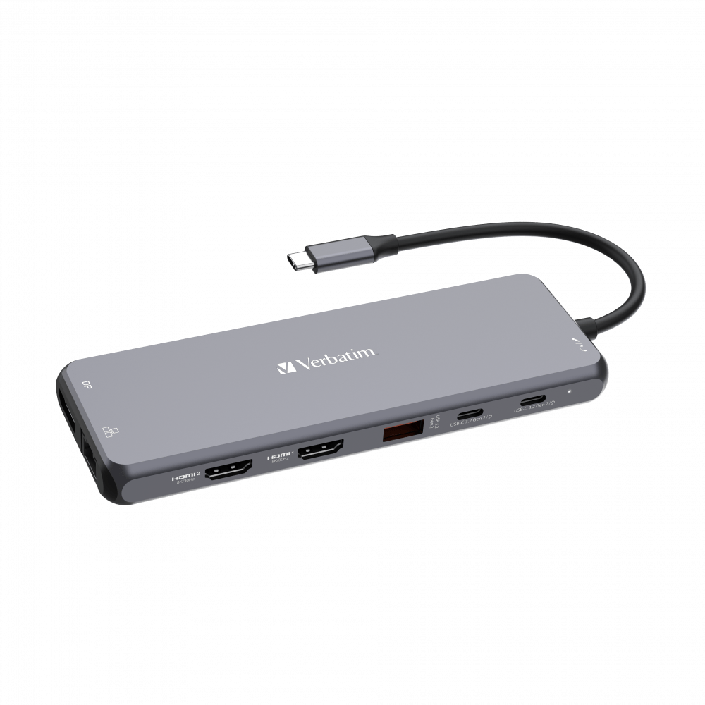 Verbatim 13 Port Usb C Bağlantılı Çoklayıcı Hub 2 x HDMI, 1 x Dis-Port,1x RJ45, 3xUsb-A 3.2 Gen1 ,1xUsb-A 3.2 Gen2,2 (32153)