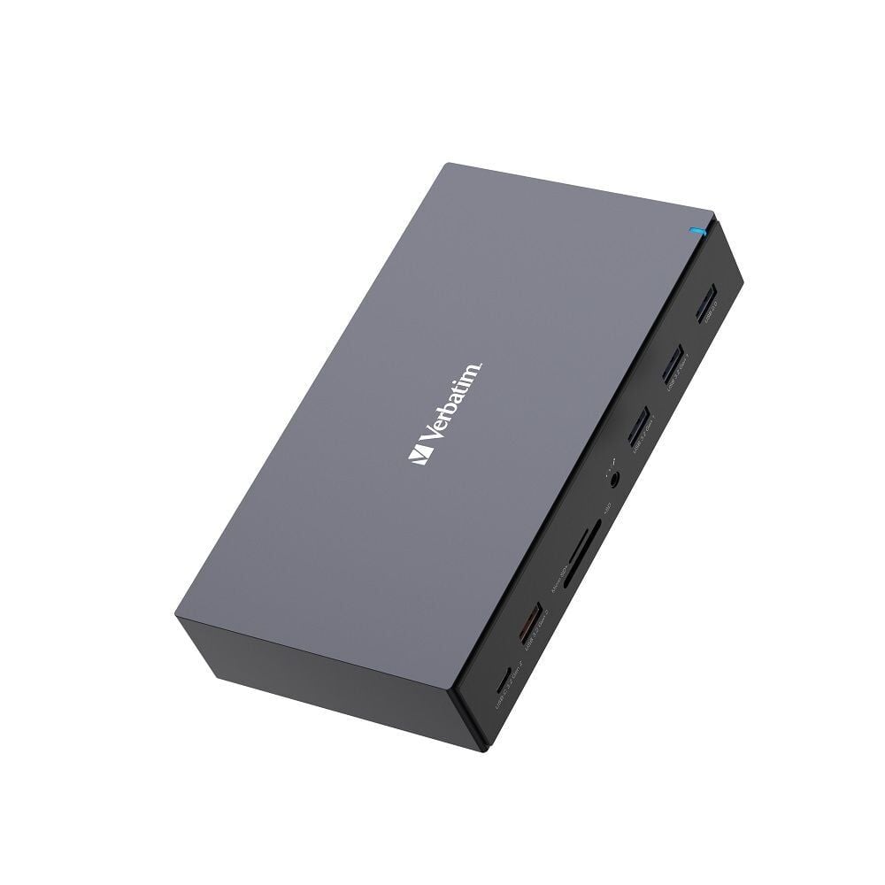 Verbatim 17 Port USB-C Bağlantılı Çoklayıcı Dock 1x 8K HDMI, 2x 4K HDMI, 2x Dis-Port, 1x RJ45, 1x Usb-A 3.2 Gen2, 2x Usb(32172)