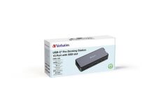 Verbatim 15 Port USB-C Bağlantılı Çoklayıcı SSD Yuvalı Dock 1x 8K HDMI, 2x4K HDMI, 2x Dis-Port, 1x RJ45,1x Usb-A 3.2 Ge(32173)