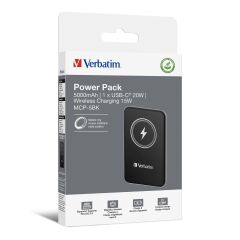 Verbatim 5000 Mah Manyetik Kablosuz (Magsafe) 15W  Powerbank 20W Siyah Renk Kablo Dahil-(32240)