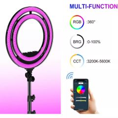 GVM Bi-Color & RGB LED Soft Double Ring Light (18'')