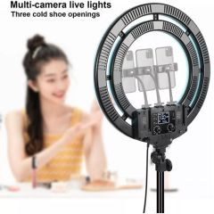 GVM Bi-Color & RGB LED Soft Double Ring Light (18'')