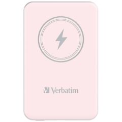 Verbatim 5000 Mah Manyetik Kablosuz (Magsafe) 15W Powerbank 20W PD Pembe Renk Kablo Dahil-(32243)