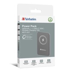 Verbatim 5000 Mah Manyetik Kablosuz (Magsafe) 15W Powerbank 20W PD Gri Renk Kablo Dahil-(32244)