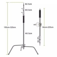 GVM C360 Turtle-Base C-Stand & Grip Arm Kit (10.5')