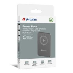 Verbatim 10000 Mah Manyetik Kablosuz (Magsafe) 15W Powerbank 20W PD Gri Renk Kablo Dahil-(32249)