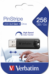Verbatim 256GB Pinstripe Usb-A 3.2 Flash Bellek Siyah Renk-(49320)