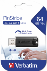 Verbatim 64GB Pinstripe Usb-A 2.0 Flash Bellek Siyah Renk-(49318)
