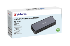 Verbatim 15 Port Usb C Bağlantılı Dock 2 x HDMI, 1 x DPort, 1 x RJ45, 1x Usb-A 3.2 Gen2, 2x Usb-A 3.2 Gen1, 1 x Usb-A2.0(32171)