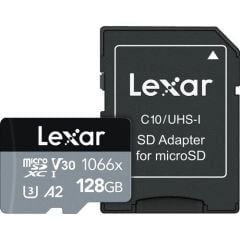 Lexar Professional 1066x Class 10 UHS-I U3 A2 V30 128 GB Micro SD Kart