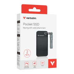 Verbatim 2TB Pocket Mini Taşınabilir SSD Usb 3.2 - 1000MB/S-1000MB/S Siyah/ Gri Kablo Dahil(32194)