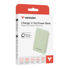 Verbatim 10000 Mah Manyetik Kablosuz (Magsafe) 15W Powerbank 20W PD Yeşil Renk Kablo Dahil-(32228)