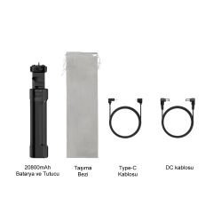 GDX 20800mAh Hızlı Şarjlı Dış Çekim 100W Çıkışlı Taşınabilir El Tipi Powerbank Tripod Batarya