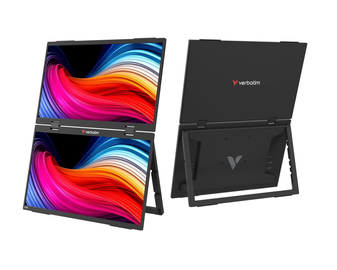 Verbatim Taşınabilir Çiftli Monitör  Dokunmatik  15,6'' FHD 1080P Usb-C Plastik Kasa-(32403)