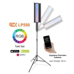 Gdx LP550 RGB Fotoğrafçılık ve Video için Renkli Işık Çubuğu Tekli Set