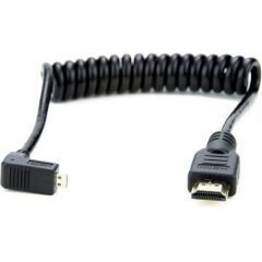 Atomos ATOMCAB007 – Sarmal Sağ Açılı Micro-HDMI (Type-D) – HDMI (Type-A) Kablo (30–45 cm)