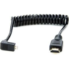 Atomos ATOMCAB007 – Sarmal Sağ Açılı Micro-HDMI (Type-D) – HDMI (Type-A) Kablo (30–45 cm)