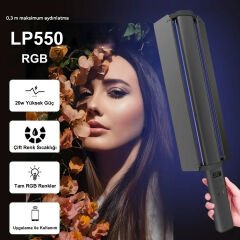 Gdx LP550 RGB Led Şarj Edilebilir Fotoğrafçılık ve Video için Renkli Işık Çubuğu