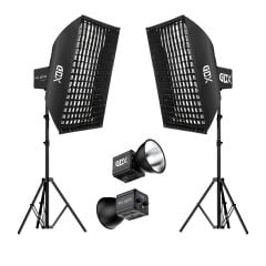 GDX ML60 Bicolor 60x90 Gridli SoftBox Video ve Ürün Çekim İkili Işık Seti