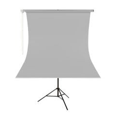 GDX Kumaş - Seyyar Vesikalık Gri Renk Fon Perde 135x200 cm