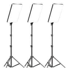 GDX P300TS BiColor Fotoğrafçılık ve Stüdyo Aydınlatması 80 Watt LED Video Panel Sürekli Işık Üçlü Set