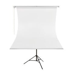 GDX Kumaş - Seyyar Vesikalık Beyaz Renk Fon Perde 135x200 cm