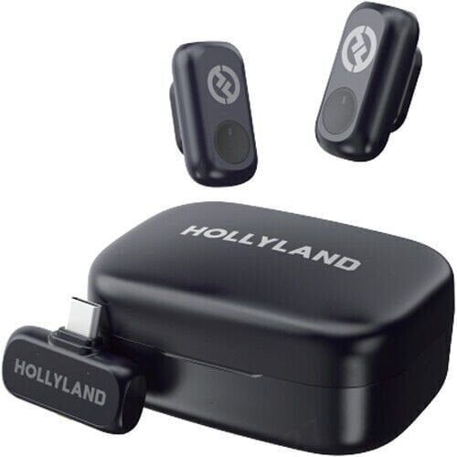 Hollyland LARK A1 Duo Type-C Kablosuz Yaka Mikrofonu Sistemi (Siyah)