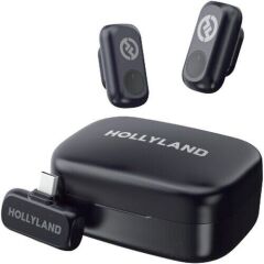 Hollyland LARK A1 Duo Type-C Kablosuz Yaka Mikrofonu Sistemi (Siyah)