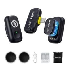 Hollyland LARK A1 Duo Type-C Kablosuz Yaka Mikrofonu Sistemi (Siyah)