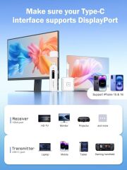 LEMORELE P300  Kablosuz HDMI/USB C Görüntü Aktarım Cıhazı