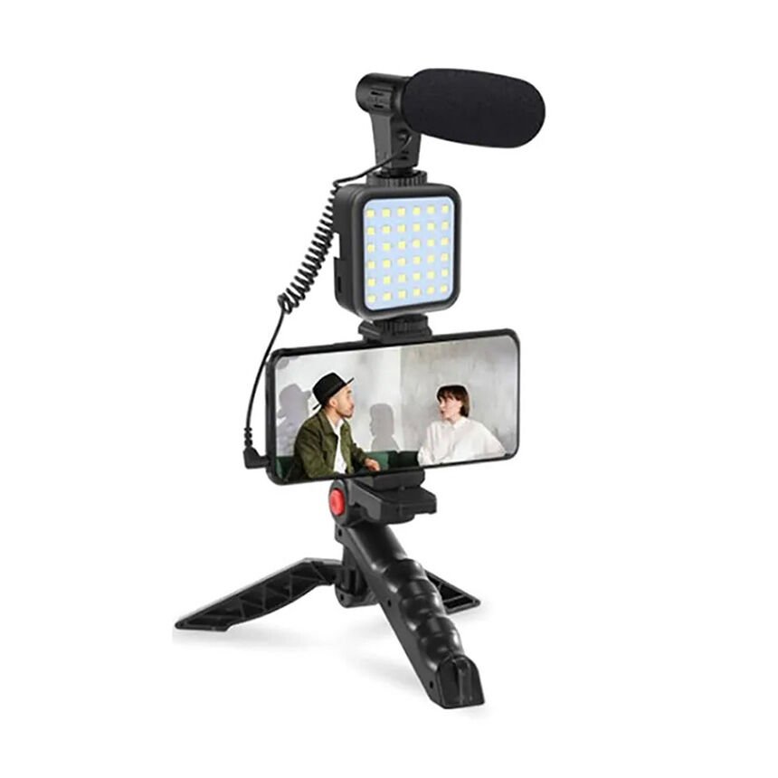 GDX VLOG K5 - Mobil Led Işık Mikrofon Seti